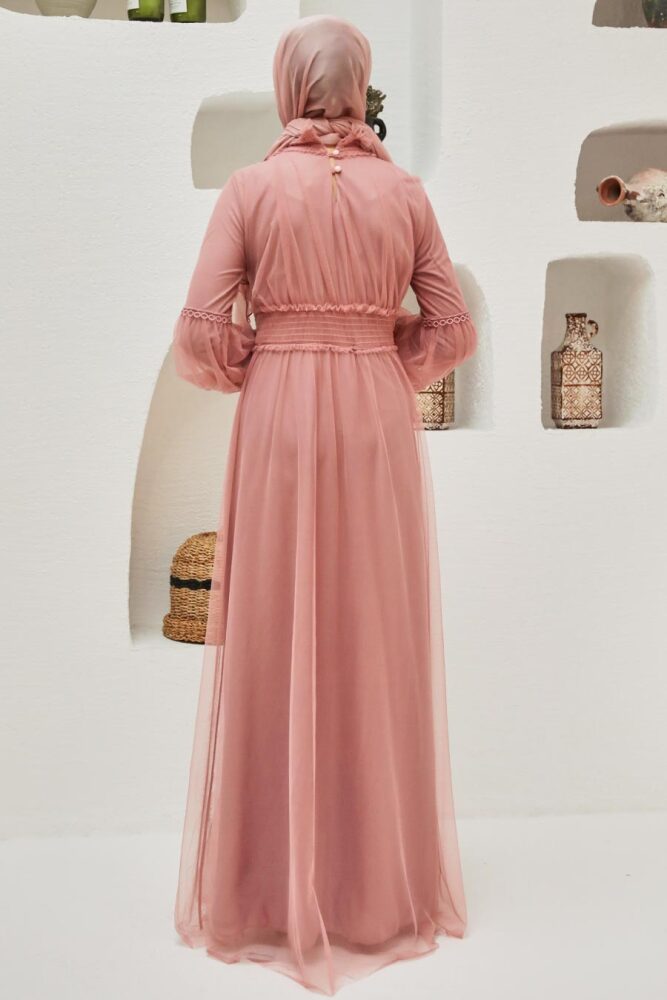 Neva Style - Plus Size Powder Pink Modest Islamic Clothing Prom Dress 56520PD - 3