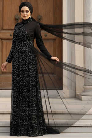 Neva Style - Plus Size Silver Islamic Wedding Dress 5345GMS - 1