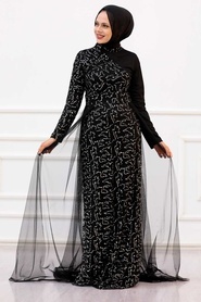 Neva Style - Plus Size Silver Islamic Wedding Dress 5345GMS - Thumbnail