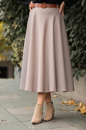 Neva Style - Pötikare Taba Tesettür Etek 1279TB - NEVA STYLE