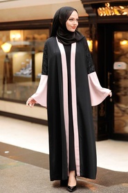 Neva Style -Poudre Hijab Abaya 55510PD - Thumbnail