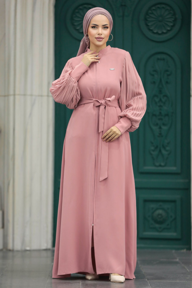 Powder Pink Dubai Abaya 20079PD - 3