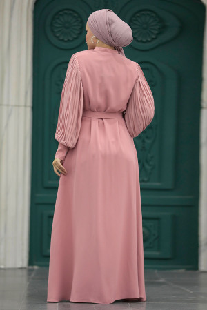 Powder Pink Dubai Abaya 20079PD - 4
