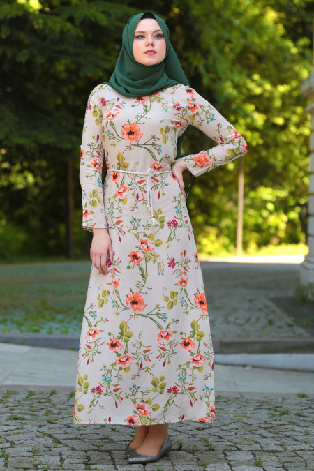 Neva Style - Powder Pink Hijab Dress 53540PD