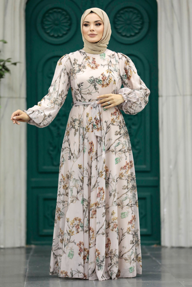 Neva Style - Powder Pink Hijab For Women Dress 33085PD - 1