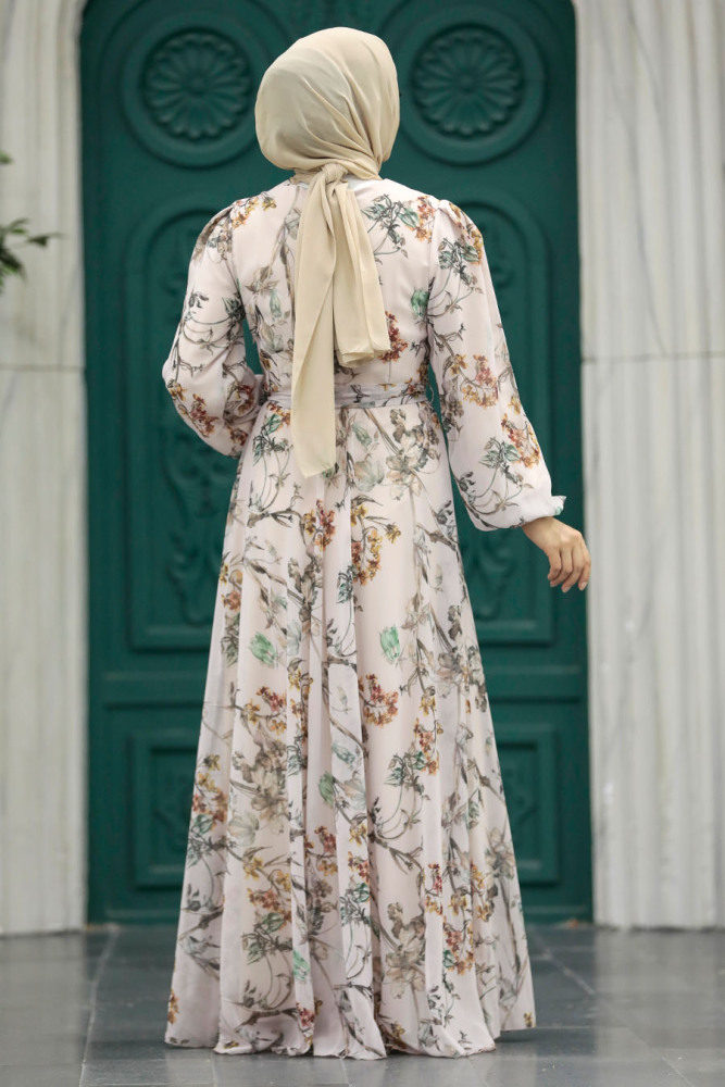 Neva Style - Powder Pink Hijab For Women Dress 33085PD - 4