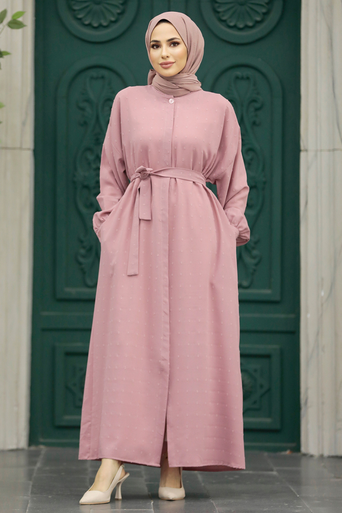 Powder Pink Hijab For Women Turkish Abaya 88861PD - 1