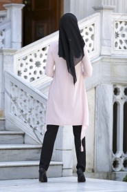Neva Style - Powder Pink Hijab Tunic 2884PD - Thumbnail
