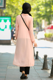 Neva Style - Powder Pink Hijab Tunic 5044PD - Thumbnail