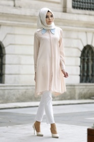 Neva Style - Powder Pink Hijab Tunic 5069PD - Thumbnail