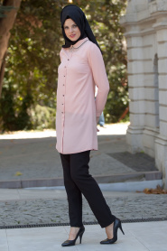 Neva Style - Powder Pink Hijab Tunic 5073PD - Thumbnail