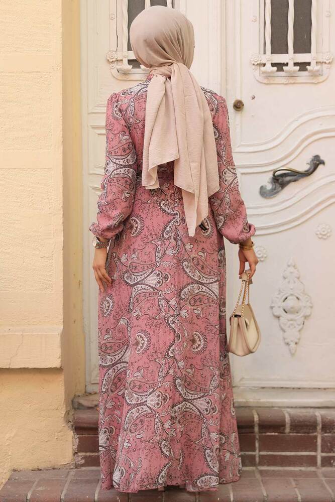 Powder Pink Long Sleeve Dress 279081PD - 3