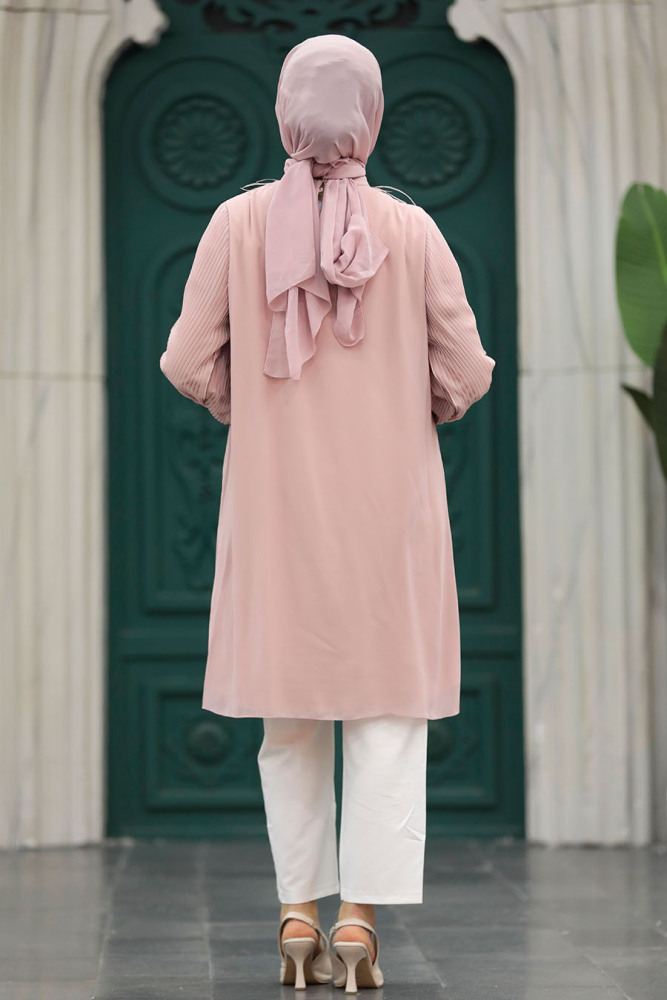 Neva Style - Powder Pink Modest Tops 24032PD - 3