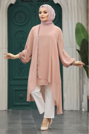 Neva Style - Powder Pink Modest Tunic 24030PD - 2