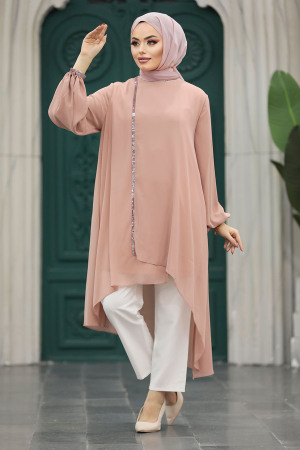 Neva Style - Powder Pink Modest Tunic 24030PD - 1