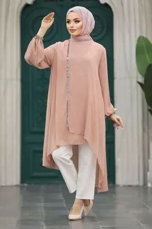 Neva Style - Powder Pink Modest Tunic 24030PD - 1