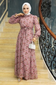 Neva Style - Powder Pink Plus Size Dress 29713PD - Thumbnail