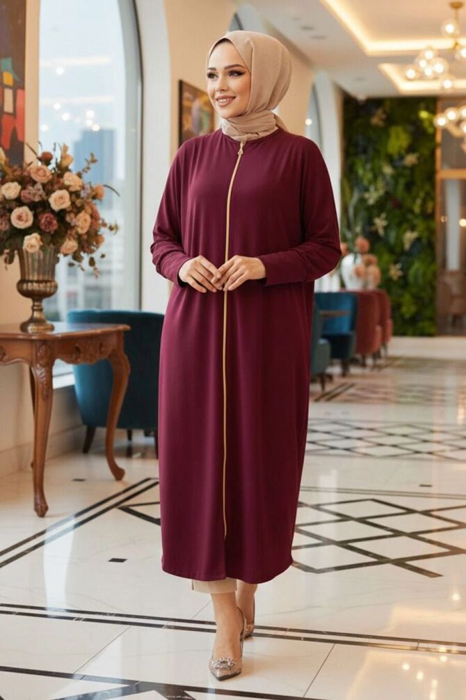Abaya longue – Prune 1772MU - 1