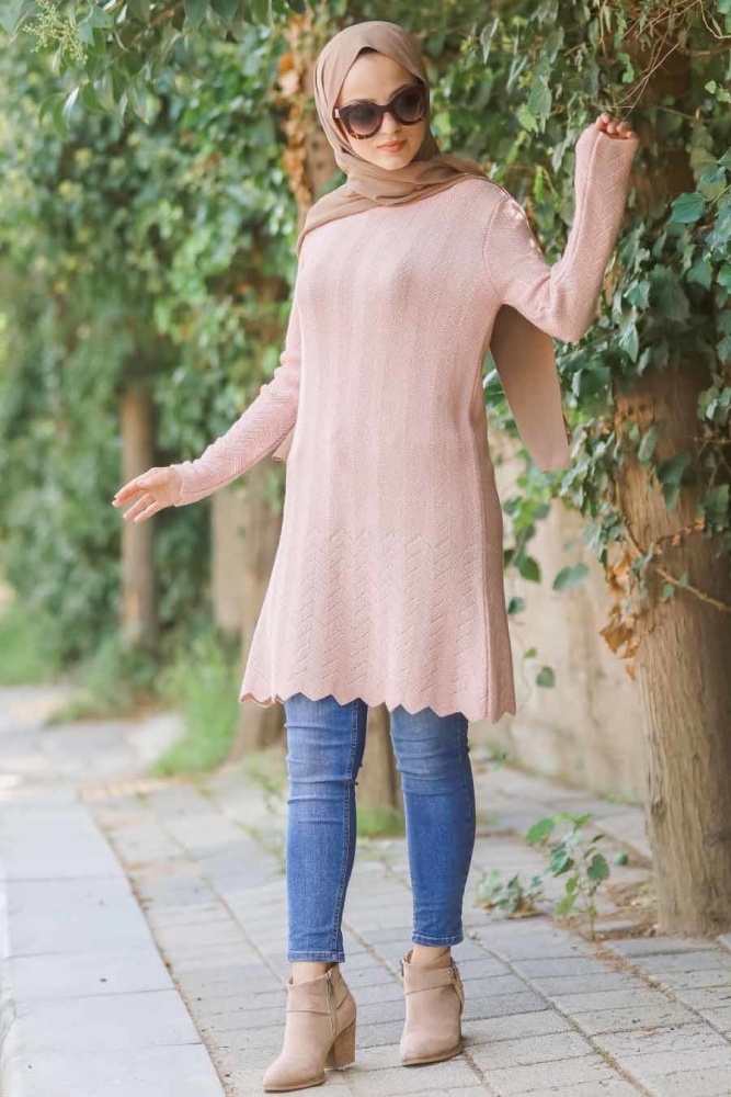 Neva Style - Pudra Tesettür Triko 14714PD - 1