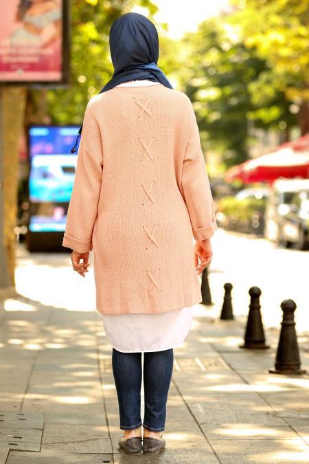 Neva Style - Pudra Tesettür Triko Tunik 15439PD - 3