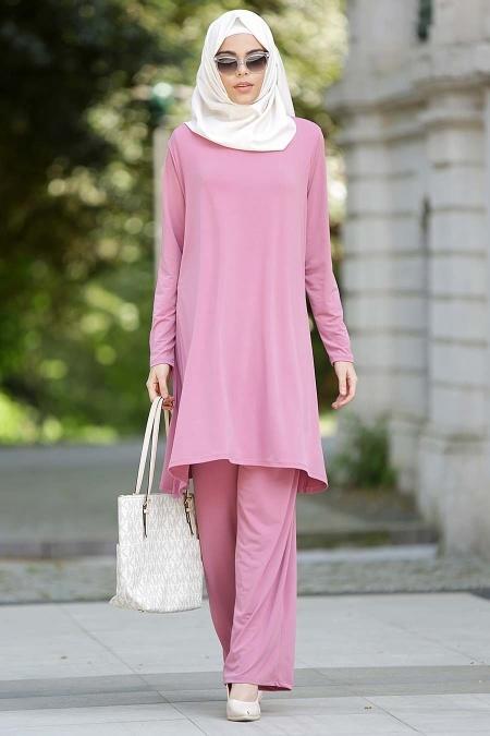 Neva Style - Sandy Pudra Tunik - Pantolon Takım - 2