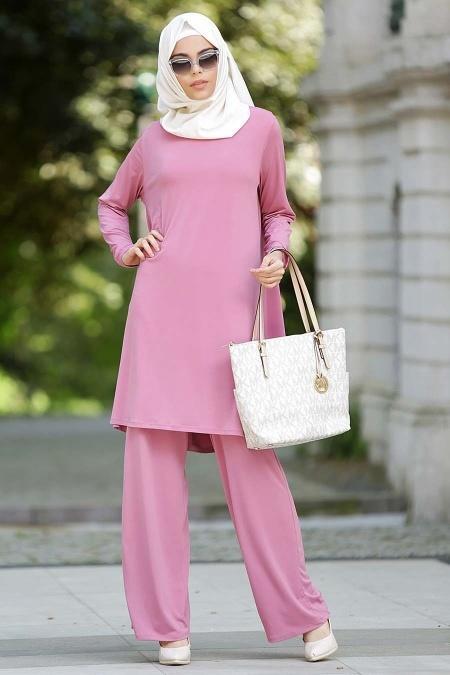 Neva Style - Sandy Pudra Tunik - Pantolon Takım - 1