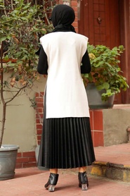  Neva Style - Pull Tricot Hijab Ecru 46500E - Thumbnail