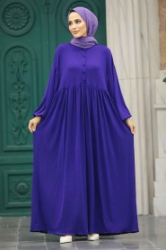 Neva Style - Purple High Quality Dress 5922MOR - Thumbnail