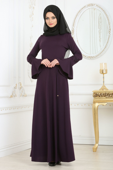 Neva Style - Purple Hijab Dress 100106MOR