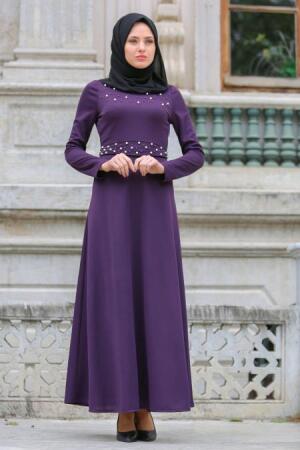 Neva Style - Purple Hijab Dress 100130MOR - 1