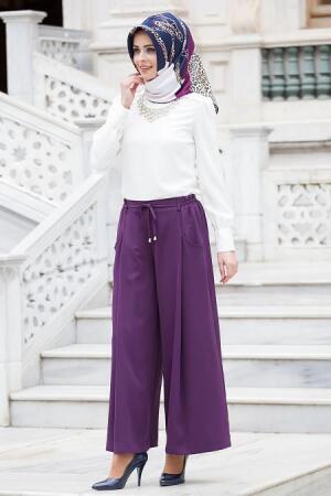 Neva Style - Purple Hijab Trousers 9054MOR - 1