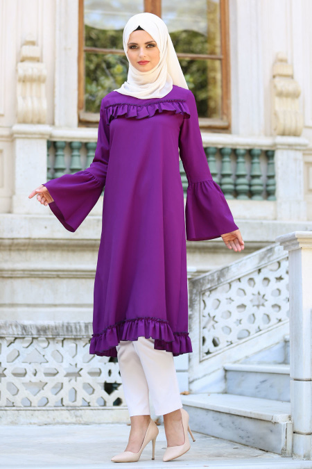 Neva Style - Purple Hijab Tunic 52210MOR