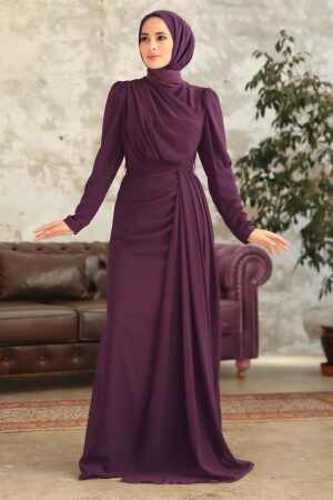 Purple Islamic Wedding Dress 5736MOR - 1