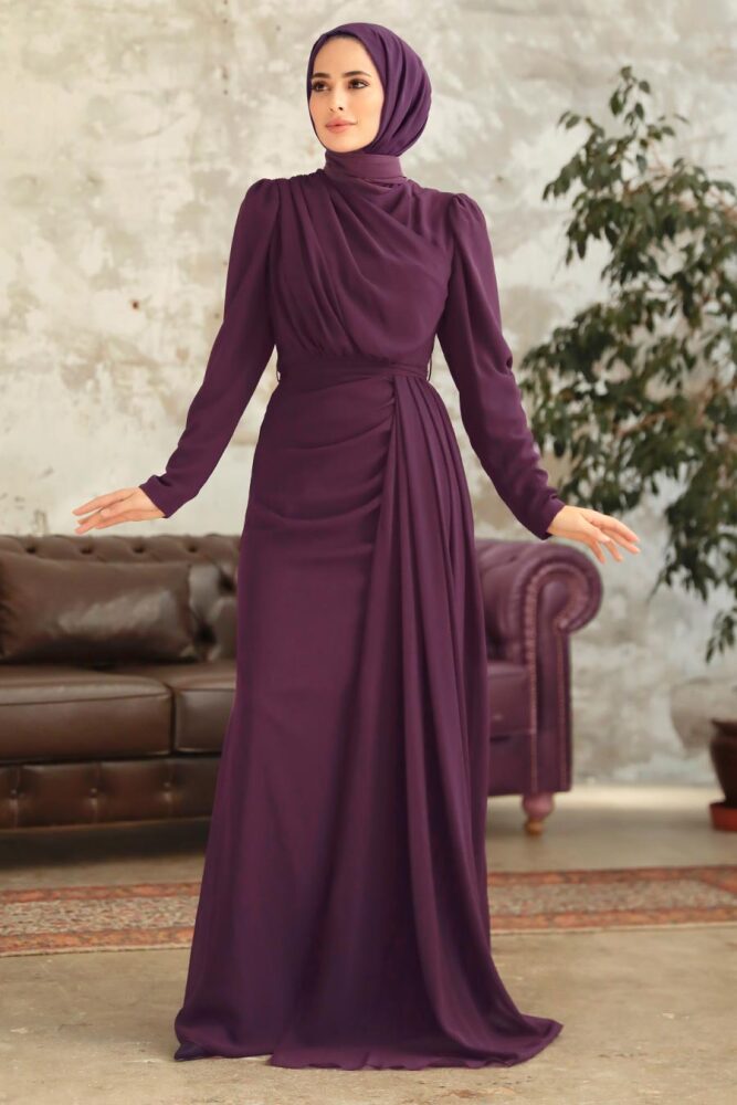 Purple Islamic Wedding Dress 5736MOR - 1