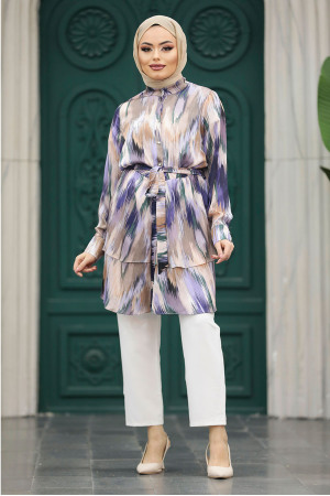 Neva Style - Purple Modest Tops 21066MOR - 1