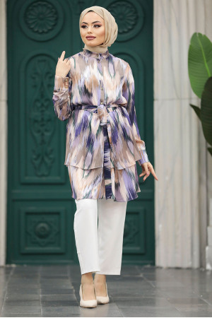 Neva Style - Purple Modest Tops 21066MOR - 2