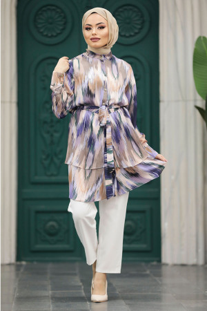 Neva Style - Purple Modest Tops 21066MOR - 3