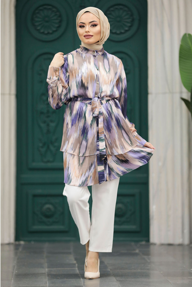 Neva Style - Purple Modest Tops 21066MOR - 3