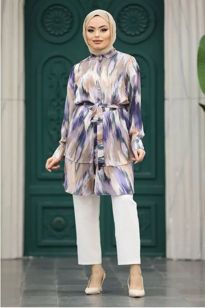 Neva Style - Purple Modest Tops 21066MOR - 1