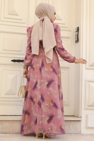 Neva Style - Purple Plus Size Dress 27930MOR - Thumbnail
