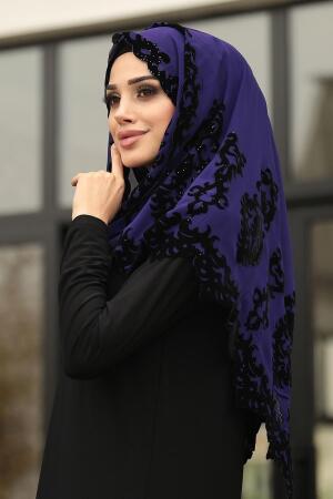 Neva Style - Purple Shawl 7493MOR - 1