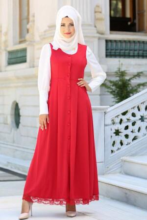 Neva Style - Red Hijab 16602K - 1