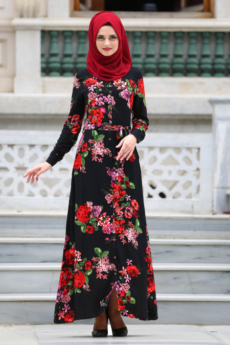 Neva Style - Red Hijab Dress - 1379K
