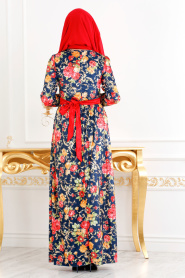 Neva Style - Red Hijab Dress 20930K - Thumbnail