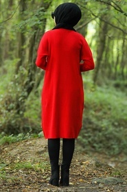 Neva Style - Red Knitwear Tunic 883K - Thumbnail