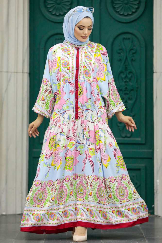 Red Long Dress for Muslim Ladies 50621K - 1