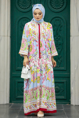 Red Long Dress for Muslim Ladies 50621K - 2