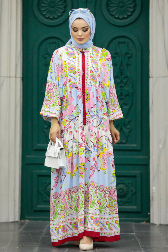 Red Long Dress for Muslim Ladies 50621K - 2