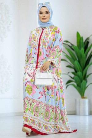 Red Long Dress for Muslim Ladies 50621K - 5
