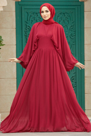 Neva Style - Red Turkish Hijab Engagement Gown 60681K - Thumbnail